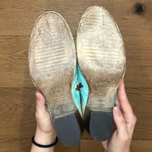 We Are…The Original Western Bootie - Taupe & Turquoise Leather - Size 39 - EUC - Picture 10 of 12